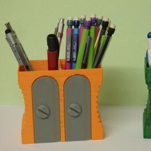 coffre à crayons pot crayon la maison bureau de taille-crayon taille organisation 3d print model - Mito3D