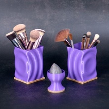 pencil brush holder & blender sponge set decoration vase makeup pen 3d print model - Mito3D
