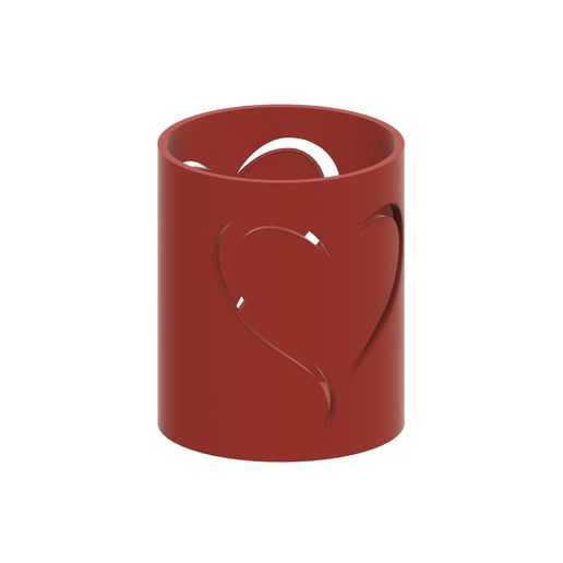 pencil cup pot brush teeth office heart valentin 3D print model - Mito3D