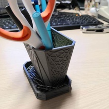 pencil cup home paper clip scissors marker mesh pens pencils pot 3d print model - Mito3D