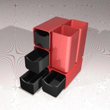 Bleistift-cup mit 4 Schubladen home design Bleistift office Raum Kind Arbeit Mann Frau Dekoration storage 3d print model - Mito3D