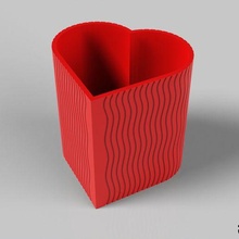 pencil cup heart pot case box 3d print model - Mito3D