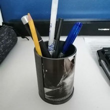 pencil cup photo holder office 3d print model - Mito3D
