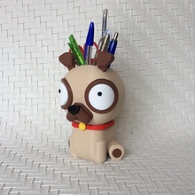 pencil cup pug art dog pot pen decoration 3d print model - Mito3D