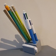 crayon gomme titulaire soutien gadget stylo peau gencive papier école 3d print model - Mito3D