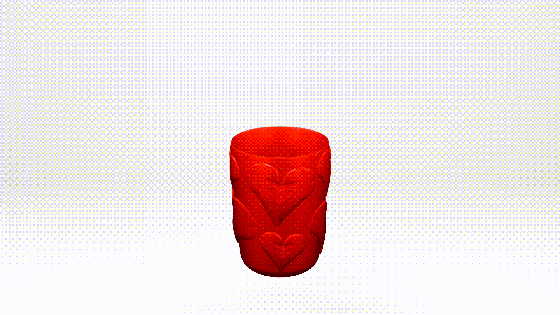 pencil holder pencils brushes hearts heart brush 3D print model - Mito3D