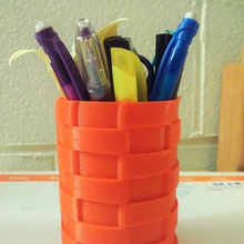 pencil holder picnic basket design home 3d print model - Mito3D