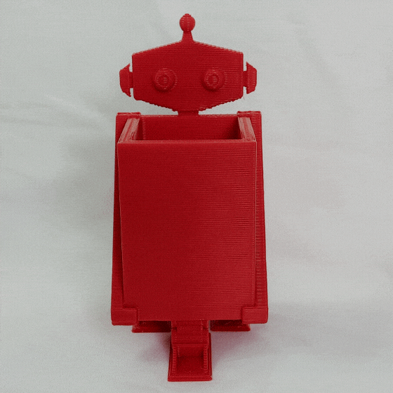 pencil holder robot pencils office desk order ornament pens schoolchildren 3D print model - Mito3D