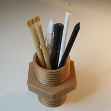 pencil holder screw home backtoschool nut office supplies simple thread useful 3d prints stuff 3d print model - Mito3D