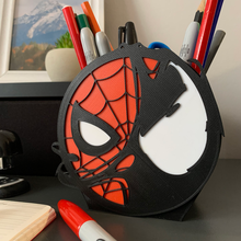 pencil holder spiderman - venom  spiderman spider marvel tom holland holder pencil avenger avengers movie venom 3d print model - Mito3D