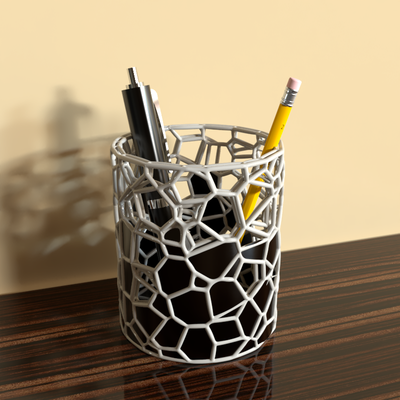 pencil holder venom voronoid organic style pla 3d print model - Mito3D