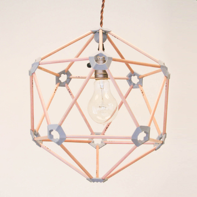 lápis icosaédrica luminária sombra 3d impressão decoração abajur casa 3D print model - Mito3D