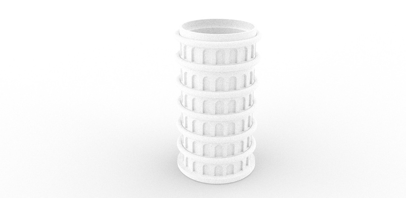 lápis organizador pizza torre casa 3d print model - Mito3D