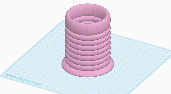 pencil pot - design 1 case cylindrical round futuristic ribbed simple art office essentials tinkercad 3d print model - Mito3D