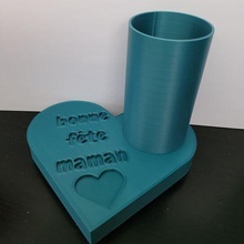 pencil pot happy birthday mom 3d print model - Mito3D