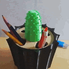 matita pentola lampada cactus ufficio casa guidato matite penna penne pianta 3d print model - Mito3D