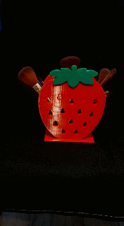 pencil strawberry frutilla store desk fruit kawaii pen cup 3d print model - Mito3D