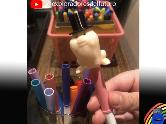 lápis chapéu coco waddles gravidade quedas pato cerdo suporte brinquedo jogos brinquedos conjunto acessórios 3d print model - Mito3D