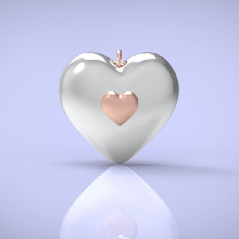 pendant rozeta sevgililer gün hediye kolye takı sevgili Kutu kalp Aşk dekor dekorasyon yüzük 3d print model - Mito3D