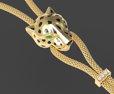 pendentif bracelet panthère pantera panthera panter bague boucles d'oreilles 3d print model - Mito3D