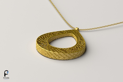 pendant 016 gold jewelry jewellery nacklace silver eslimi jewel 3dprint printable 3d print model - Mito3D
