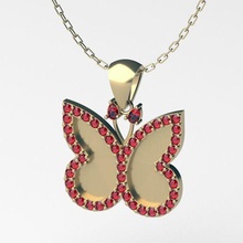kolye 028 takı altın mücevher gümüş 3dprint yazdırılabilir 3dprinting moda kelebek kanatlar taş 3d print model - Mito3D