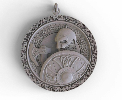 pendant barbarian 3d print model free jewelry cast russian decoration cnc printing figurine gift man viking slav celt axe shield pattern pendants 3d print model - Mito3D