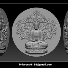 pendentif Bouddha stl obj ztl 3dmodel art sculpture statue bodhisattva bas relief bijoux bouddhisme Bodhidharma déesse pitié Budha 3d print model - Mito3D