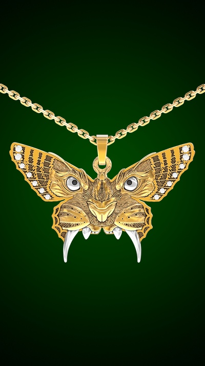 pingente borboleta tigre 3d impressão modelo joalheria escultura amuleto chaveiro imprimível prototipagem 3dprint moagem cnc acessórios 3d print model - Mito3D