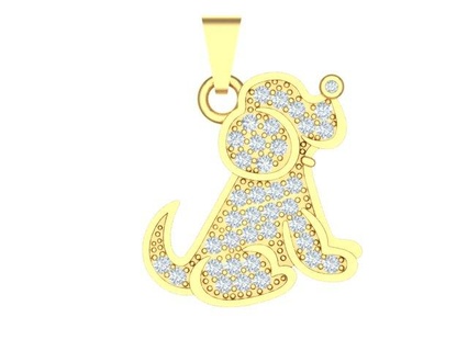 pendant dot jewelry silver gold baby 3d print model - Mito3D