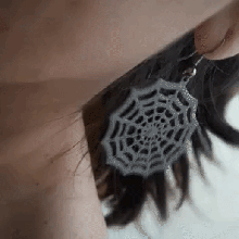 pendant earring halloween spiderweb jewelry pending hoop keychain souvenir 3d print model - Mito3D