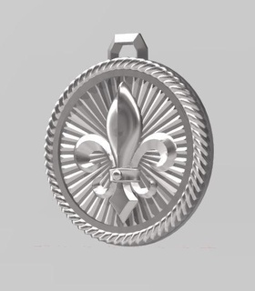 pendant fleur de lys jewel lily 3d print model - Mito3D