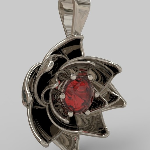 pendentif fleur bijoux art 3D print model - Mito3D