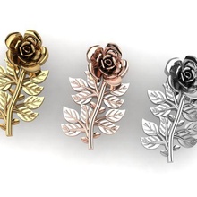 pendant flower jewelry gold silver diamond jewellery jewel 3d printable 3d print model - Mito3D