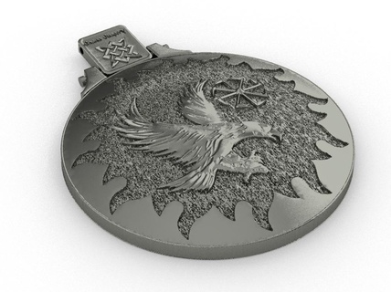 pendant glory svarog 3d model jewelry viking slavic kolovrat pendants silver 3d print model - Mito3D