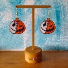 pendente Halloween gioielleria in sospeso orecchini gioiello Jack skellington 3d print model - Mito3D