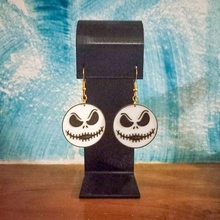 pendente Halloween gioielleria in sospeso orecchini gioiello Jack skellington 3d print model - Mito3D