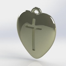 kolye kalp çapraz yazdırılabilir model jewelry blessing charm christianity cupid design faith jesus love models necklace passion pendants romantic symbol valentine 3d print model - Mito3D