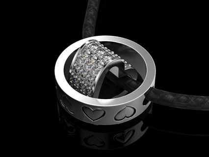 pendente cuore squillare gioielleria Stampa 3dprinted stampabile anelli design gioiello d'oro moda stampa oro prototipazione argento 3d print model - Mito3D