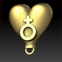 pendentif symbole en forme de cœur bijoux anneau porte-clés lui chérie l'amour art la conception tendance mode 3d print model - Mito3D