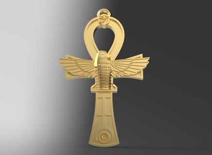 pendant horus 40x27 3mm pendant medal necklace stl obj 3d printing jewelry  3d print model - Mito3D
