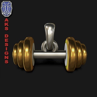 pendant jewelry mens dumbell v157 jewel jewellery biker gang fashion riders punk jewelri skull gym fitness weight plates body builder workout strenght power organic prop 3d print model - Mito3D