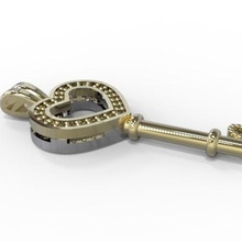 Anhänger Schlüssel Herz Schmuck Ringe Zubehör stl einstellen Ring 3d print model - Mito3D