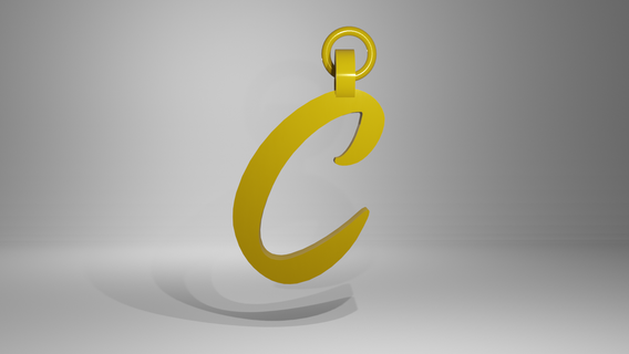 pendant letter c said letters jewel art fashion gift 3d print model - Mito3D