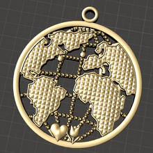 pendant map jewelry jewellery earrings charms 3d print model - Mito3D