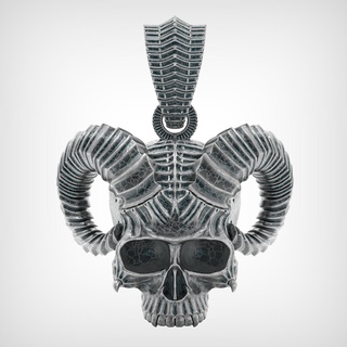 pendant p074 jewelry gold silver 3dmodel 3dprinting rhinoceros zbrush horne skull 3d print model - Mito3D