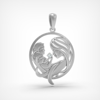 pendant p077 jewelry gold silver 3dmodel 3dprinting rhinoceros zbrush mother twins 3d print model - Mito3D