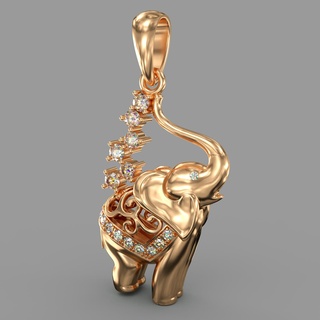 pendant p079 jewelry gold silver 3dmodel 3dprinting rhinoceros zbrush elephant 3d print model - Mito3D