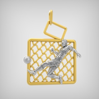 kolye p087 takı altın gümüş 3dmodel 3dprinting gergedan zbrush Futbol 3d print model - Mito3D