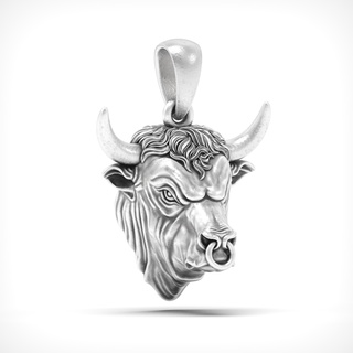 pendant p088 jewelry gold silver 3dmodel 3dprinting rhinoceros zbrush bull 3d print model - Mito3D